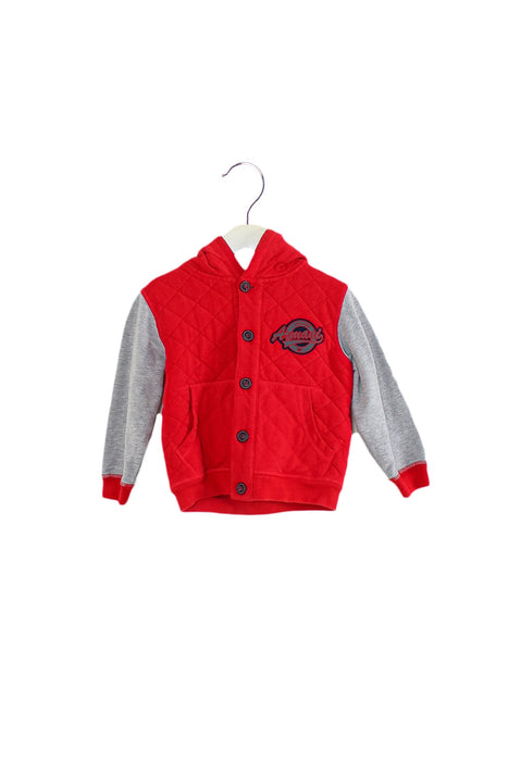 A Red Lightweight Jackets from Armani in size 3T for boy. (Front View)