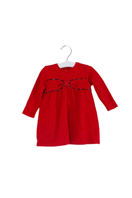 A Red Long Sleeve Dresses from Chicco in size 6-12M for girl. (Front View)
