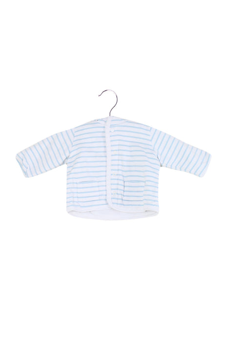 A Blue Lightweight Jackets from Petit Bateau in size 0-3M for girl. (Front View)