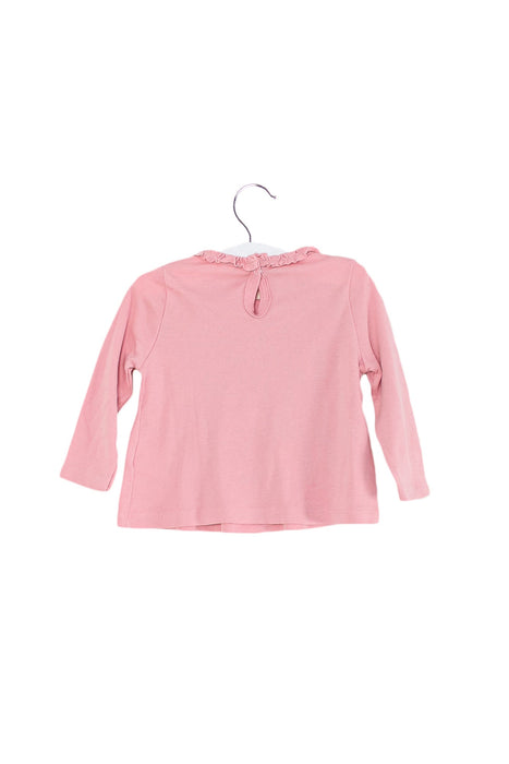 A Pink Long Sleeve Tops from Petit Bateau in size 6-12M for girl. (Back View)