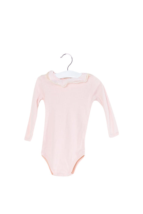 A Pink Long Sleeve Bodysuits from Cyrillus in size 6-12M for girl. (Front View)