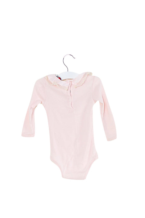 A Pink Long Sleeve Bodysuits from Cyrillus in size 6-12M for girl. (Back View)