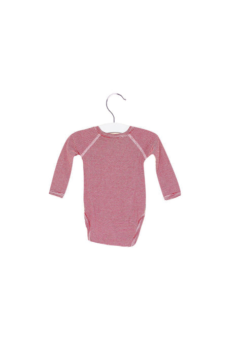 A Red Long Sleeve Bodysuits from Petit Bateau in size 3-6M for girl. (Back View)