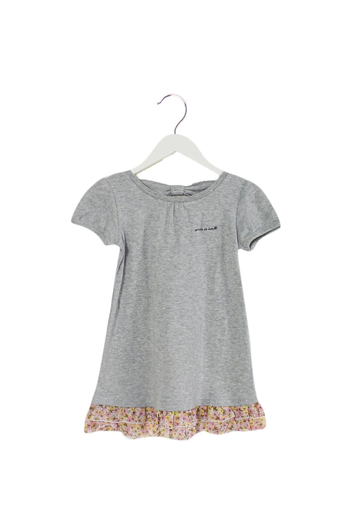 Grey Comme Ca Ism Short Sleeve Dress 2T - 3T (100cm) at Retykle