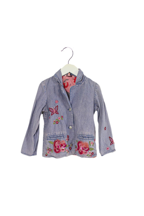 A Blue Lightweight Jackets from Monsoon in size 3T for girl. (Front View)