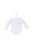 A White Long Sleeve Bodysuits from The Little White Company in size 0-3M for neutral. (Front View)