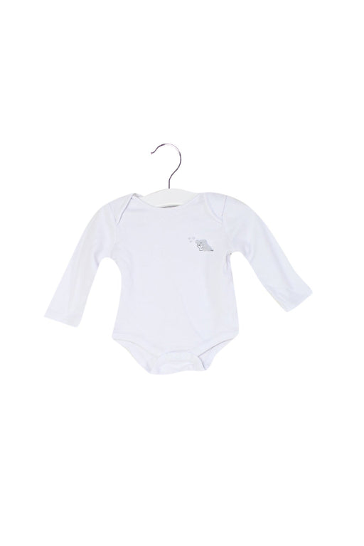 A White Long Sleeve Bodysuits from The Little White Company in size 0-3M for neutral. (Front View)