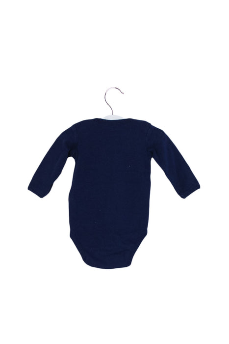 A Navy Long Sleeve Bodysuits from Bout'Chou in size 3-6M for boy. (Back View)