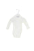 A White Long Sleeve Bodysuits from Under the Nile in size Newborn for neutral. (Front View)
