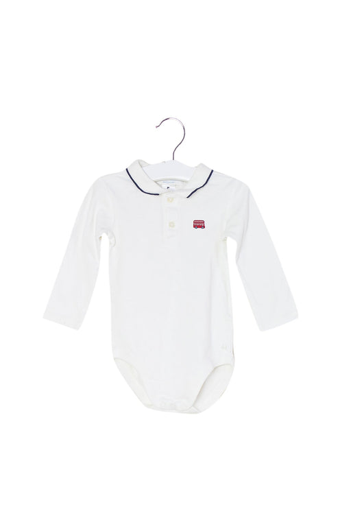 A White Long Sleeve Bodysuits from Janie & Jack in size 6-12M for boy. (Front View)