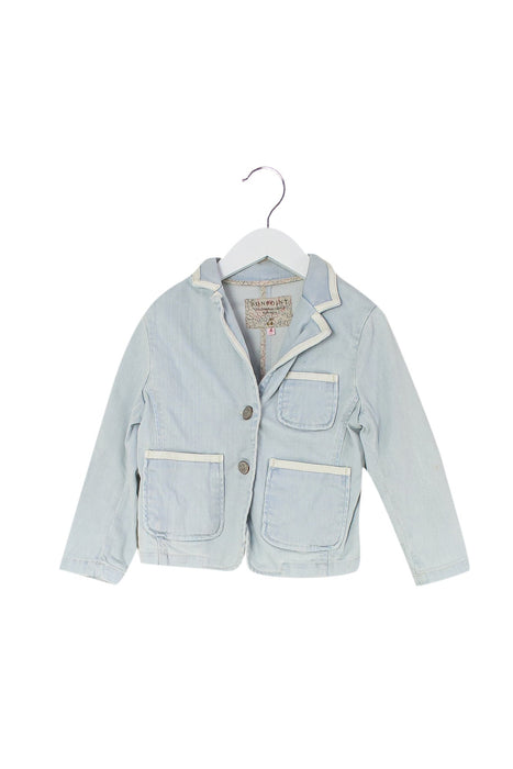A Blue Lightweight Jackets from Bonpoint in size 4T for girl. (Front View)