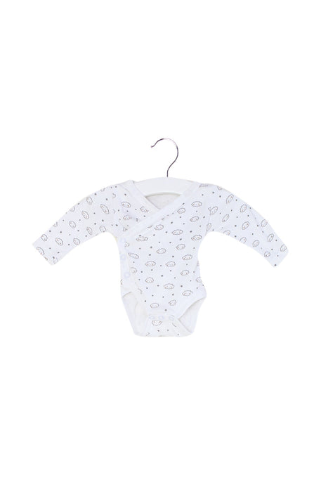 A White Long Sleeve Bodysuits from Cadet Rousselle in size 0-3M for neutral. (Front View)