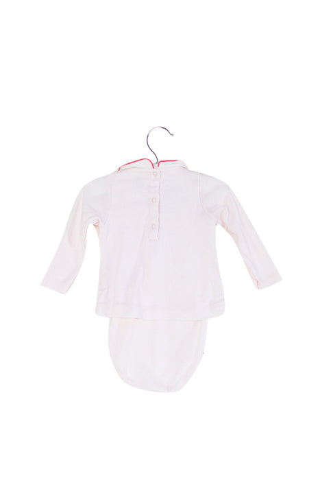 A Pink Long Sleeve Bodysuits from Petit Bateau in size 3-6M for girl. (Back View)