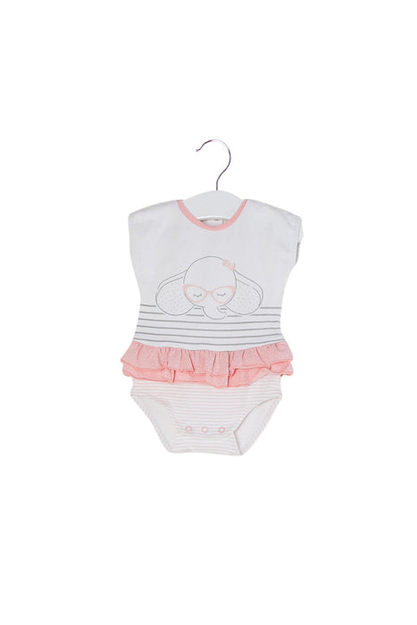 A White Sleeveless Bodysuits from Mayoral in size 0-3M for girl. (Front View)