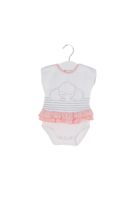 A White Sleeveless Bodysuits from Mayoral in size 0-3M for girl. (Front View)