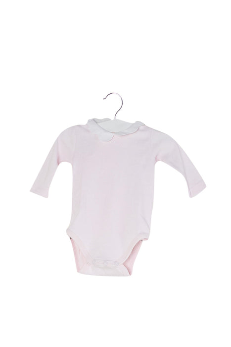 A Pink Long Sleeve Bodysuits from Jacadi in size 0-3M for girl. (Front View)