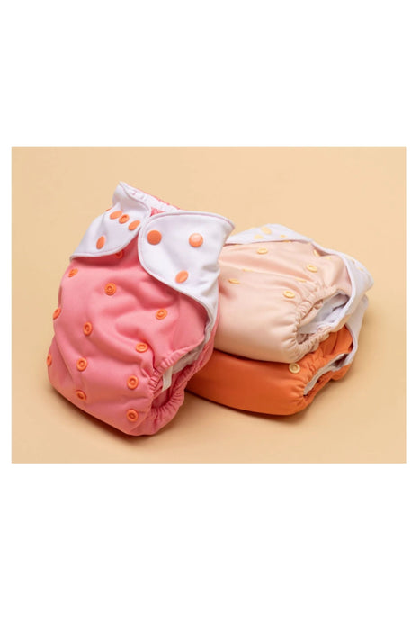 Pink Just Peachy Cloth Diaper O/S (6 - 40 lbs, 3 - 20 kg / 0 - 36 months) at Retykle