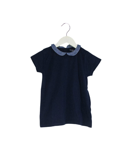 A Navy Short Sleeve Tops from Monoprix Faguo in size 8Y for girl. (Front View)