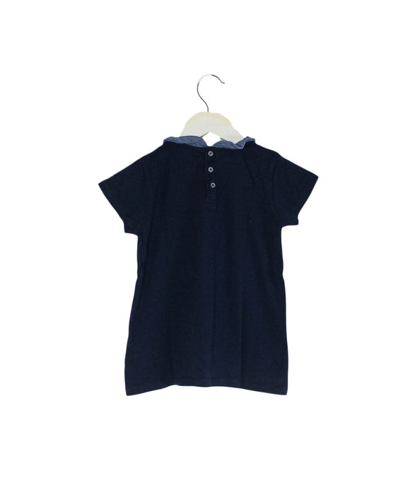 A Navy Short Sleeve Tops from Monoprix Faguo in size 8Y for girl. (Back View)