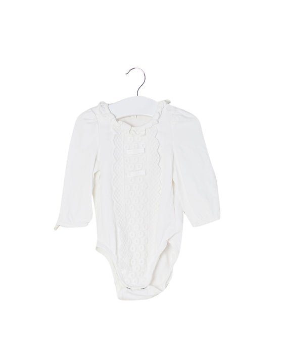 A White Long Sleeve Bodysuits from Nicholas & Bears in size 6-12M for girl. (Front View)