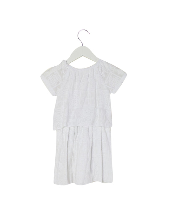 White Simple Kids Short Sleeve Dress 4T at Retykle