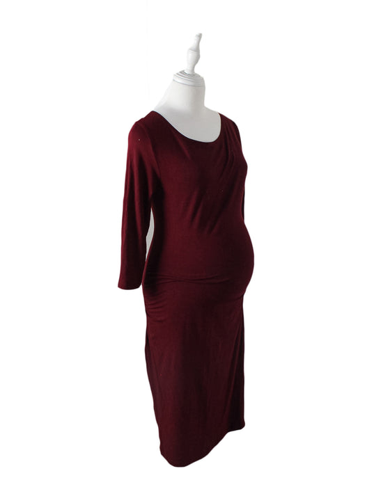 Burgundy Seraphine Maternity Long Sleeve Dress S (US 6) at Retykle