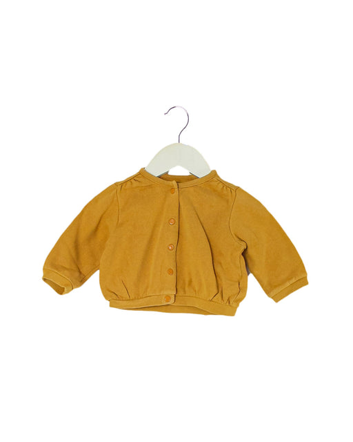 A Yellow Buttoned Sweatshirts from Vertbaudet in size 3-6M for girl. (Front View)