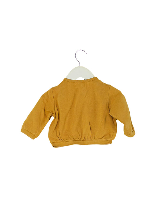 A Yellow Buttoned Sweatshirts from Vertbaudet in size 3-6M for girl. (Back View)