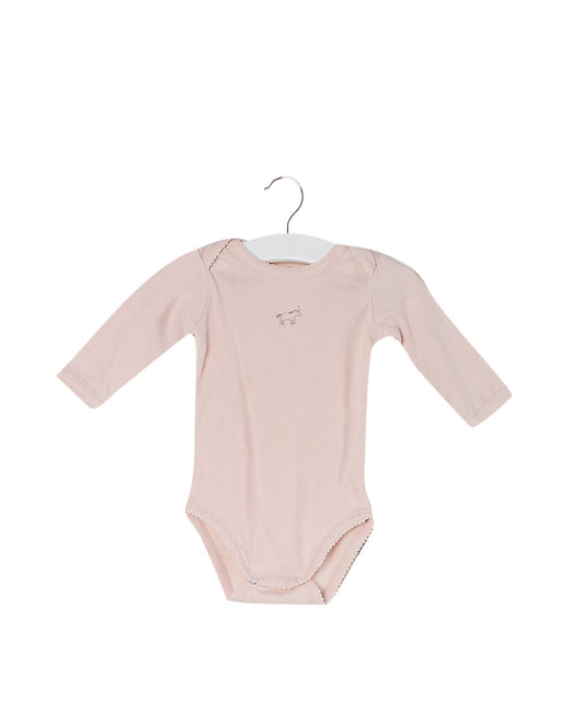 A Pink Long Sleeve Bodysuits from Bout'Chou in size 3-6M for girl. (Front View)