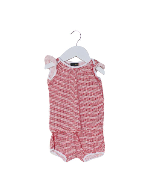 Red Fendi Short Sleeve Top and Shorts Set 6M at Retykle