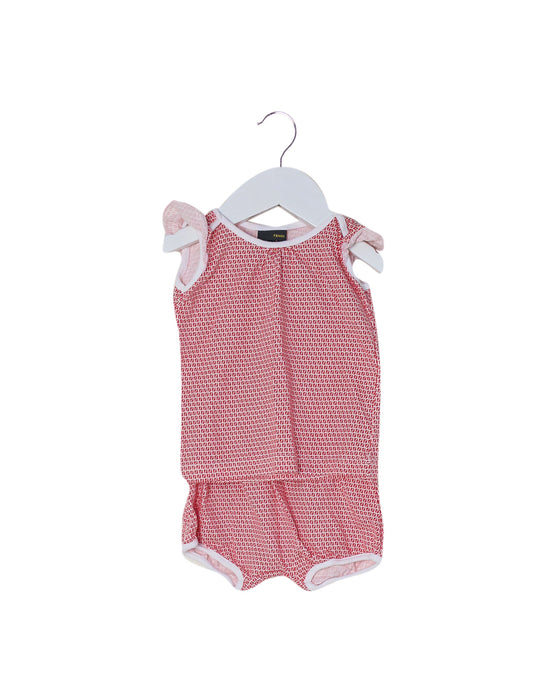 Red Fendi Short Sleeve Top and Shorts Set 6M at Retykle