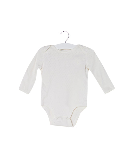 A Beige Long Sleeve Bodysuits from Ralph Lauren in size 0-3M for girl. (Front View)