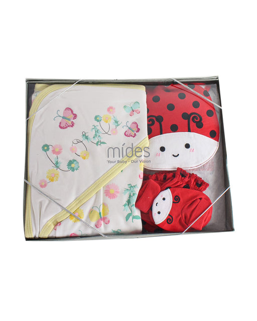 Multicolour Mides Blanket, Bib, Mittens and Booties Set 0-3M at Retykle