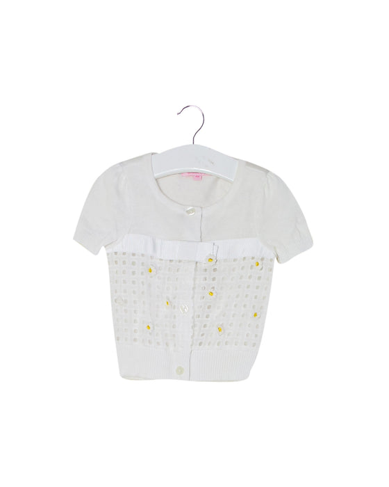 White Nicholas & Bears Short Sleeve Cardigan 6M at Retykle