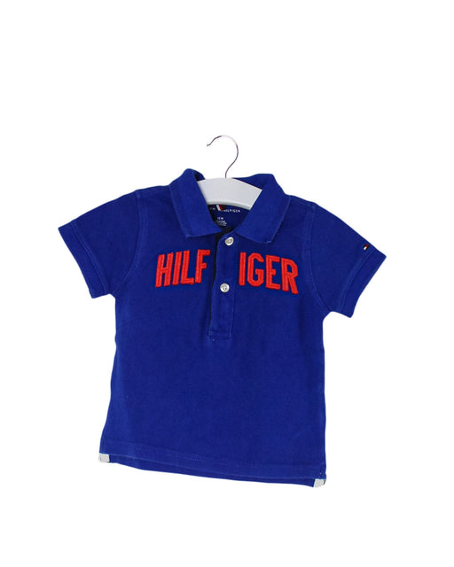 A Blue Short Sleeve Polos from Tommy Hilfiger in size 6-12M for boy. (Front View)