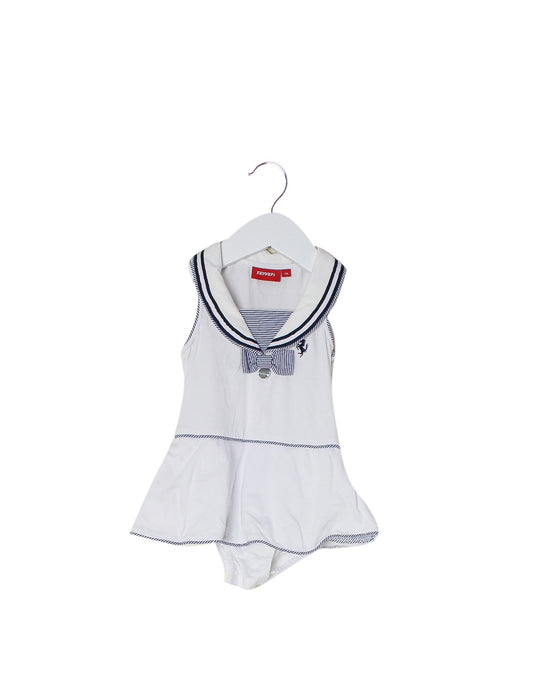 A White Sleeveless Bodysuits from Ferrari in size 6-12M for girl. (Front View)