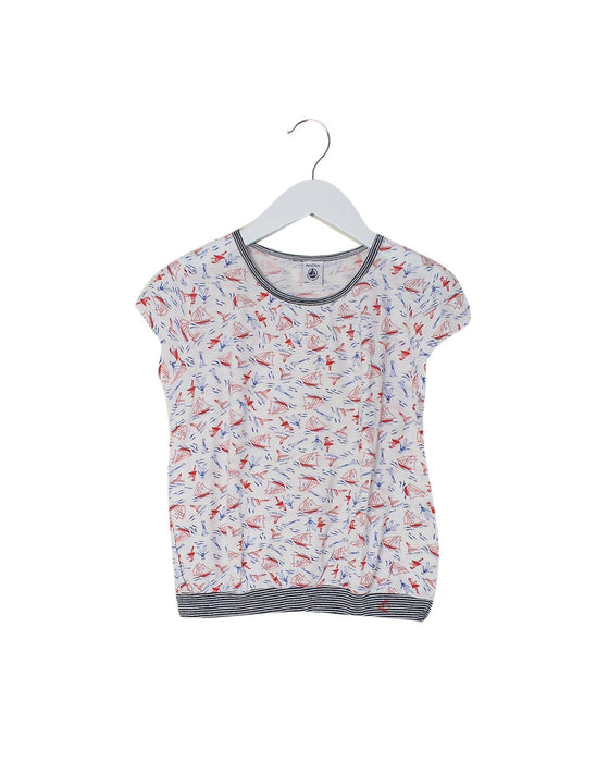 A White Short Sleeve Tops from Petit Bateau in size 8Y for girl. (Front View)