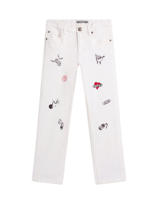 White Bonpoint Casual Pants 4 - 12Y at Retykle