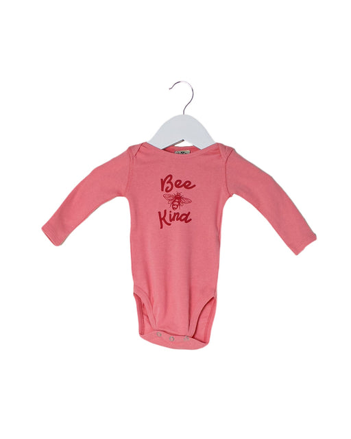 A Pink Long Sleeve Bodysuits from Bonton in size 0-3M for girl. (Front View)