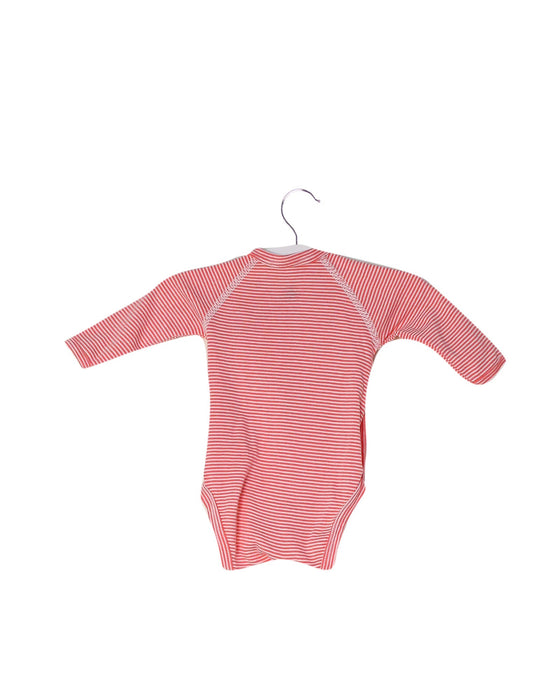 A Red Long Sleeve Bodysuits from Petit Bateau in size 0-3M for neutral. (Back View)