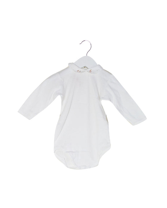 A White Long Sleeve Bodysuits from Bonpoint in size 6-12M for girl. (Front View)