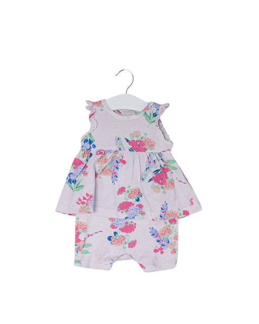A Purple Short Sleeve Rompers from Joules in size 3-6M for girl. (Front View)