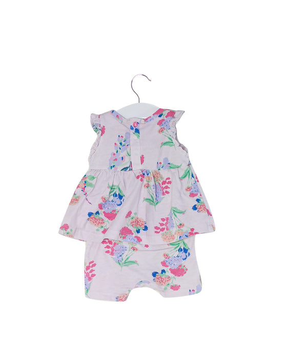 A Purple Short Sleeve Rompers from Joules in size 3-6M for girl. (Back View)