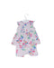 A Purple Short Sleeve Rompers from Joules in size 3-6M for girl. (Back View)