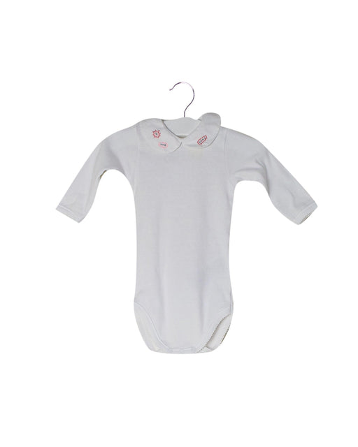 A White Long Sleeve Bodysuits from Bonpoint in size 0-3M for girl. (Front View)