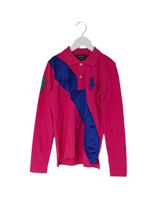 Pink Ralph Lauren Long Sleeve Polo 8Y - 10Y at Retykle