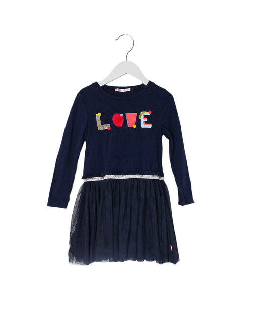A Navy Long Sleeve Dresses from Billieblush in size 4T for girl. (Front View)