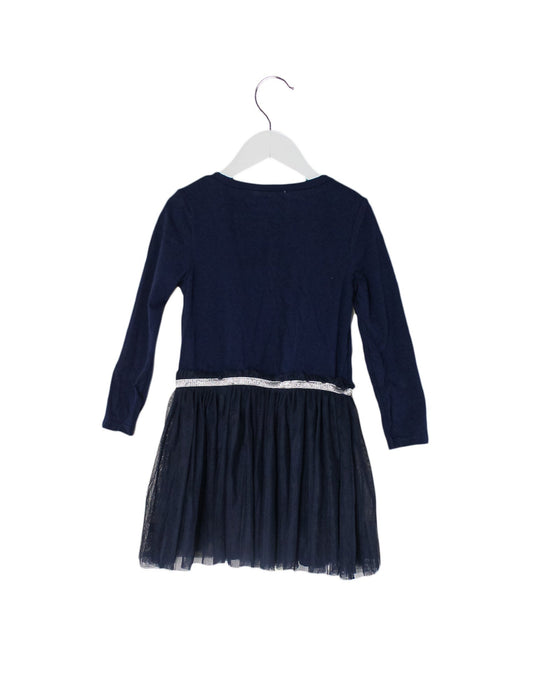 A Navy Long Sleeve Dresses from Billieblush in size 4T for girl. (Back View)