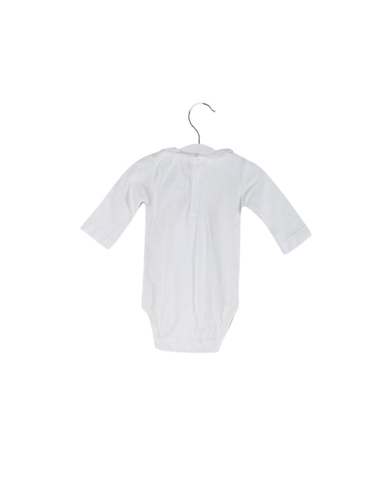 A White Long Sleeve Bodysuits from Jacadi in size 0-3M for boy. (Back View)