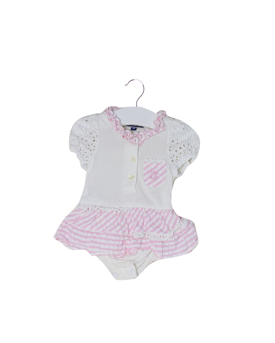 White Nicholas & Bears Short Sleeve Romper Dress 3M at Retykle